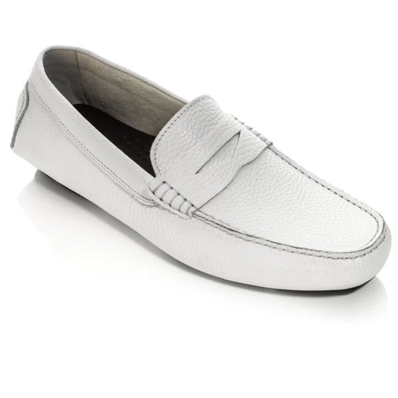 NiB To Boot New York Men's Ashbery White Tumbled Calf Driver Moc Size 8M FLD236